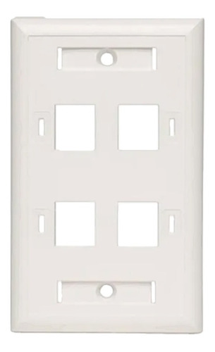 5 Unid. Faceplate 4 Puerto P/ Jack Rj45 Cat5e/ 6