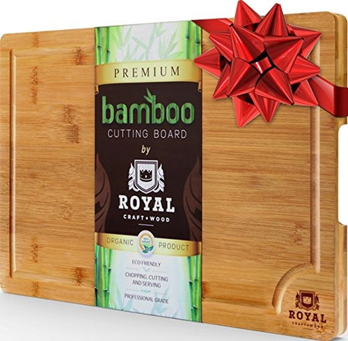 Extra Large Bambú Orgánica Tabla De Cortar Con Jugo De Groov