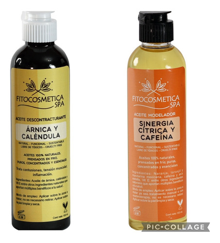 2pack Aceites Masajes Reductivo Cítrico Y Descontract Árnica