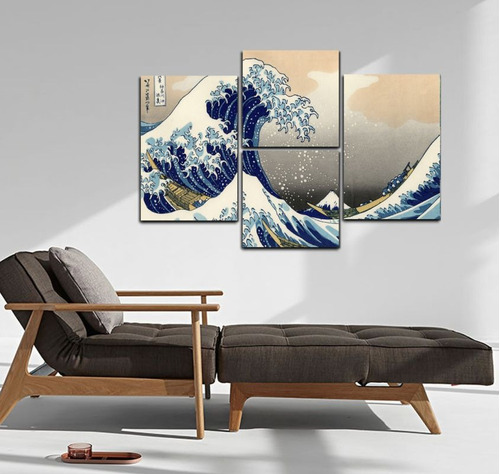 Cuadro 60x90cm Hokusai La Gran Ola Kanagawa M3