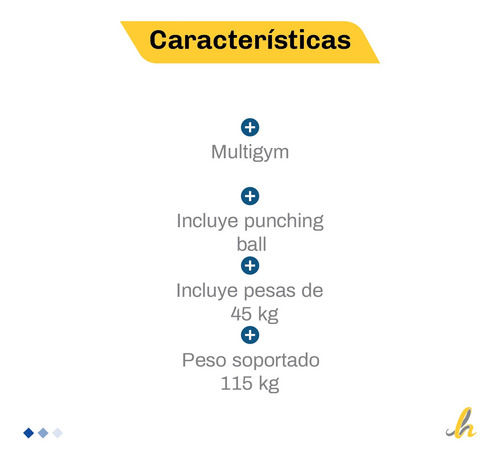 Multigimnasio Olmo Fit 90 + Punching Ball Lh