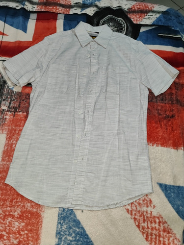 Camisa Lee De Vestir Original Rayada Blanco Con Gris Talla S