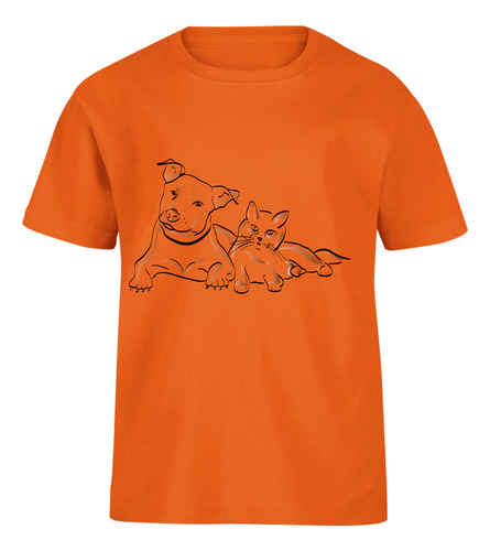 Playera Bebé Manga Corta Perro Y Gato - Mascotas - Amor