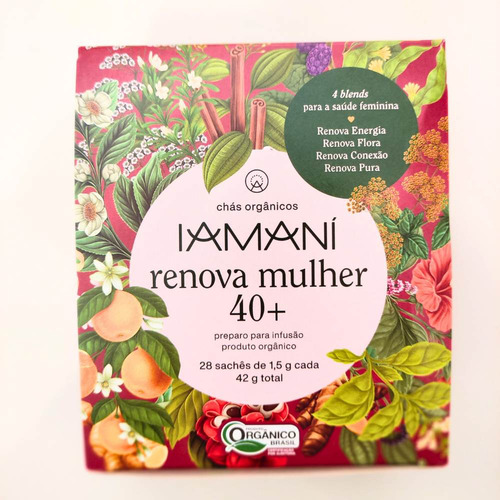 Renova Mulher 40+ Chá Orgânico Alê Feltre 4 Blends 28 Sachês