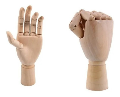 Imagem 1 de 2 de Mão De Madeira Articulada Modelo Desenho Manequim Artes 25cm
