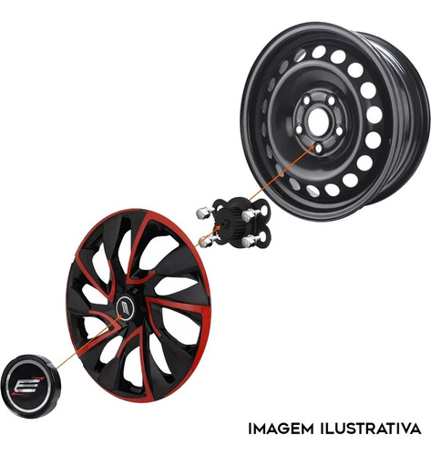 Jogo 4 Calotas Esportiva Aro 13 Mod Ds4 Fiat Siena Uno Palio