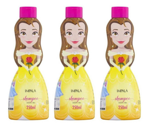 Impala Princesa Bela Shampoo Infantil 250ml (kit C/03)