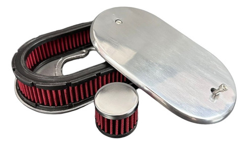 Filtro De Ar Para Gol Gt Ano 85 Álcool 2e Vermelho E Cromado