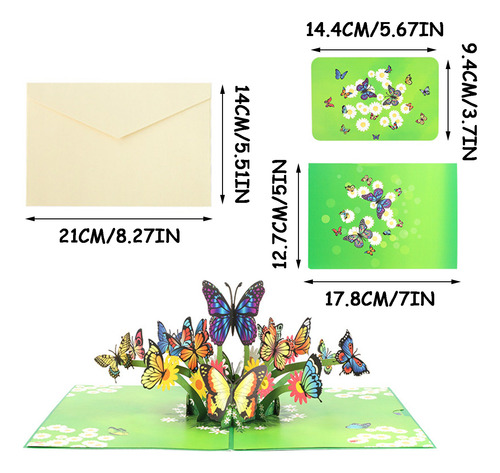 Tarjeta De Felicitación 3d Con Coloridas Mariposas Voladoras