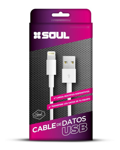 Cable Usb Soul Para Celular iPhone - 1 Metro