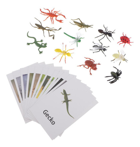 60x Montessori Juguetes De Animales De Con Tarjetas A
