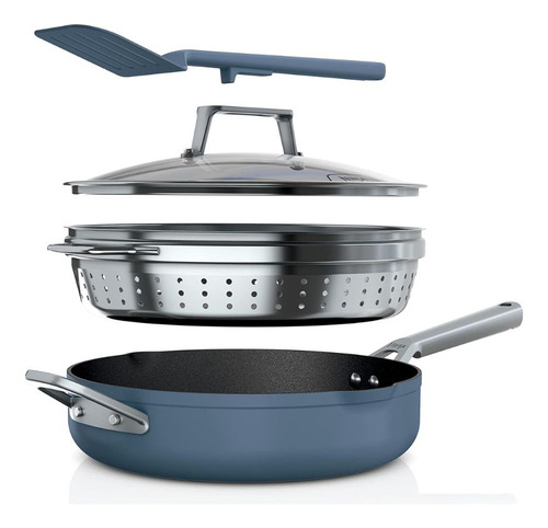 Sartén Ninja Possiblepan De 4qt Multifuncional 12 En 1 Color Azul Acero
