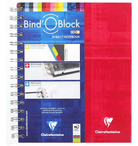 Caderno Bind'o Block Quadriculado A5+ Vermelho