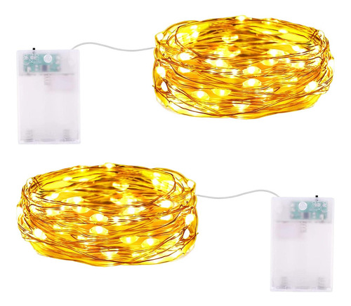 3 Lámpara De Hadas De Luz De Navidad De 2 Uds Cálido