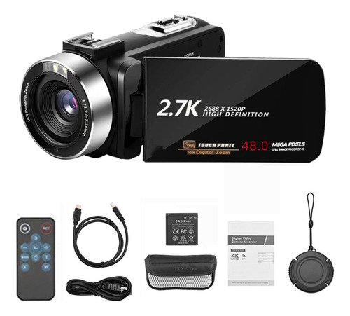 Cámara De Vídeo Digital Ultra Hd De 2,7 K, Rotación De 270 G