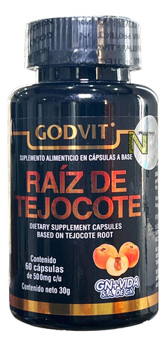 Raiz De Tejocote (60 Caps) Godvit Gn+vida Sin Sabor