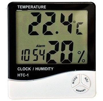 Higrometro Termometro Reloj Alarma Con Registro Htc-1