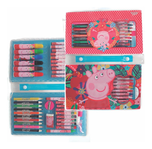 Set De Arte Peppa Pig Con Marcadores Y Crayones Mundo Manias