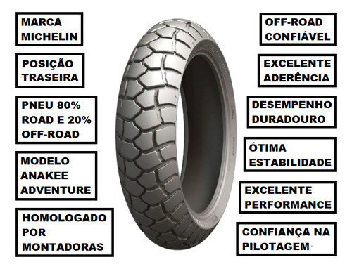 Pneu Moto Michelin Traseiro 170/60-17 Anakee Adventure Honda