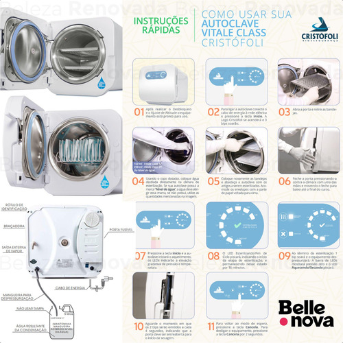 Autoclave Cristófoli Vitale Class 12 Litros Inox