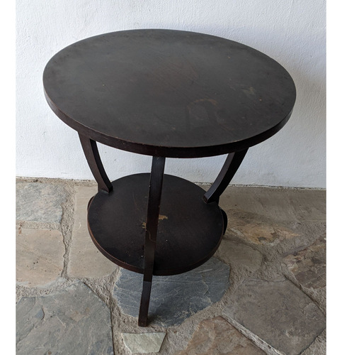 Mesa De Sala Antigua, Estilo Art Deco, 2 Niveles, Circular