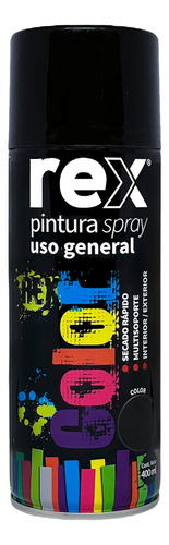 Pintura En Spray Uso General Secado Rápido Rex 400ml Colores