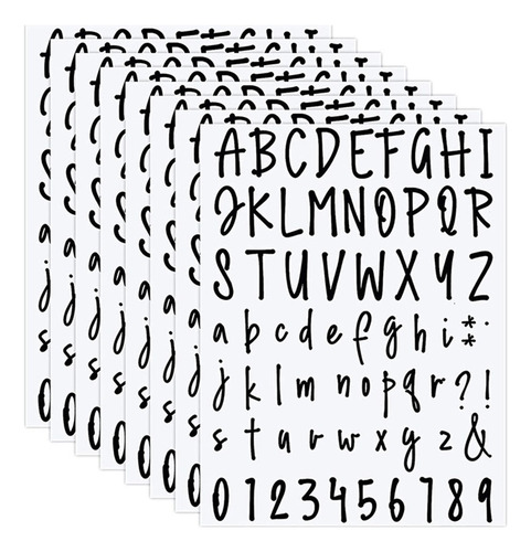 . Juego De 10 Hojas Autoadhesivas De Vinilo Con Letras