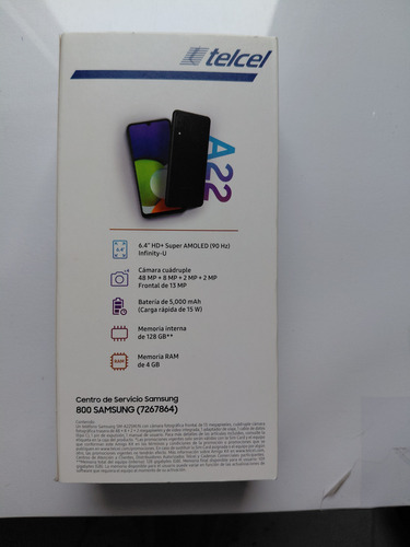 Teléfono Celular Samsung Galaxy A22 Telcel 128 Gb 4 Gb Ram Negro (Reacondicionado)