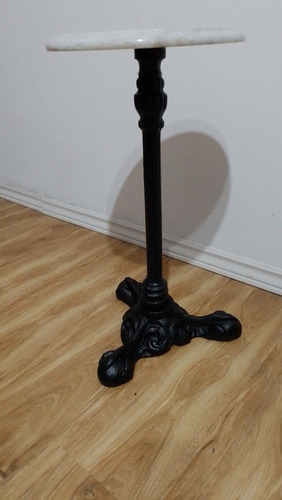 Mesa Auxiliar Fundicion De Hierro Y Marmol