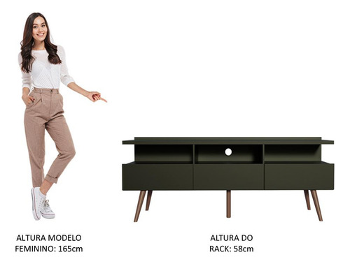 Mueble Mesa Para Tv Rack Madesa Con Pies Nm Color Negro