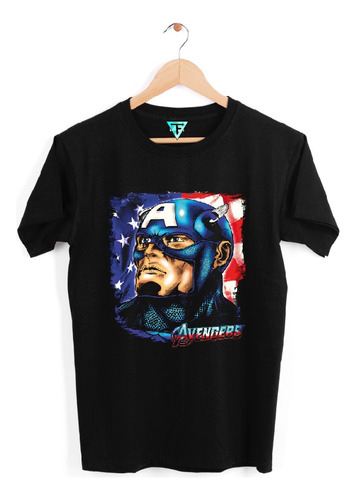 Polera Capitán America Marvel Superhéroes Niños Algodón