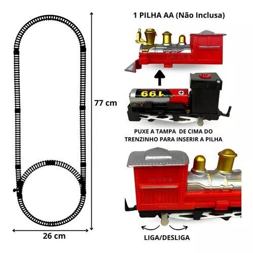 Trem Expresso Com 4 Vagões E Trilho Oval Brinquedo 78cmx26cm