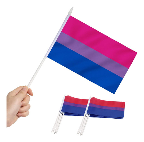 Minibandera Anley Bisexual Pride, Paquete De 12, Portátil Pe