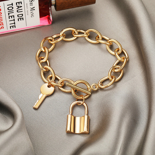 Pulsera De Cadena Gruesa Con Colgante De Cadena Gruesa Cold