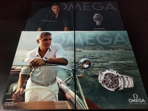 (pf865) 2 Publicidades Omega * George Clooney