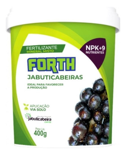 Fertilizante mineral misto adubo Forth Jabuticabeiras Npk+9 Nutrientes 400g