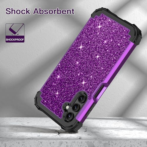 Funda Para Galaxy A15 5g Shiny Morado/negro 6.5puLG Hibrido