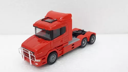 Miniatura Caminhão Scania 124 420 bicuda e Carreta Báu Rebaixado da  Cervejaria Krombacher - Herpa 1/87