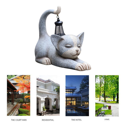 Estatuas De Jardín Con Luces Solares Luces De Figuras De Gat