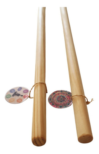 Imagen 3 de 9 de Baston Palo Yoga Pilates Fitness Gym De Madera Maciza 80 Cm