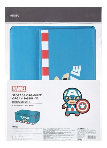 Imagem 2 de 2 de Caixa Orgnizadora Com Tampa Marvel Miniso - Capitão América