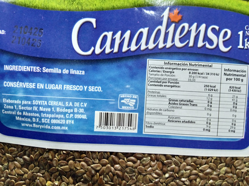 Linaza Canadiense 1kg - Floryvida Linaza Premium