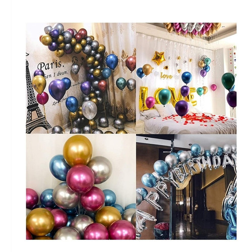 Globos Cromado Espejo Reflex R12 Metalizado X 50 Unidades