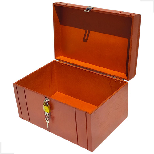 Caixa Madeira Grande Mdf Baú Personalizada Decor + Cadeado
