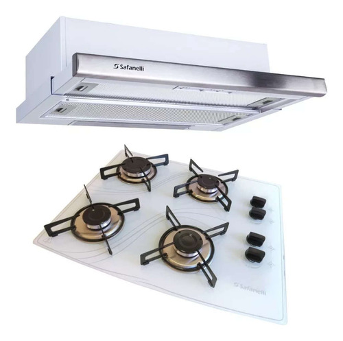 Depurador De Embutir E Fogão Cooktop 4 Bocas 