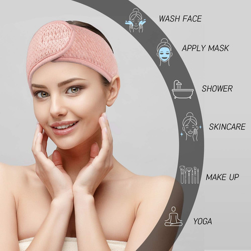 4 Cuidado Facial Banda Skincare Diadema Cabello Ajustable F