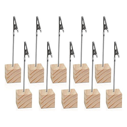 10 Pcs Sujetalibros De Madera Números De Mesa, Soporte...