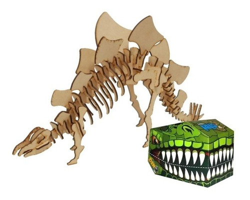 Dinosaurio Stegosaurus Armar Esqueleto Madera Puzzle 3d