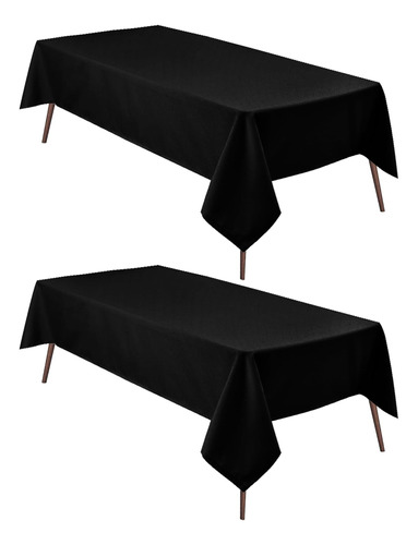 2 Piezas Mantel Negro Rectangular Impermeable Y Resiste...