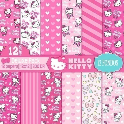 Kit Imprimible Hello Kitty 12 Fondos  * Ver Promo *